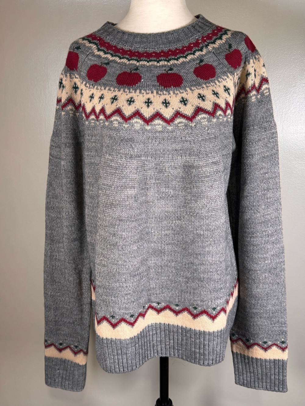 Kiel James Patrick Sz XL Apple Picking Fair Isle Wool Blend Fall Cabin Sweater